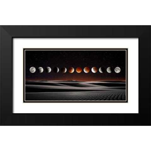 Blood Moon Eclipse Black Modern Wood Framed Art Print with Double Matting by ODell, Dale