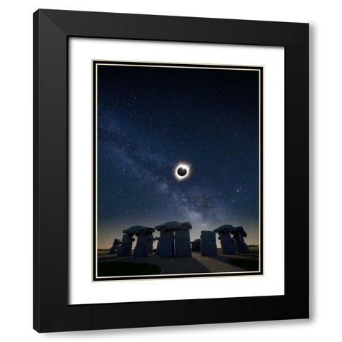 Eclipse at Carhenge Black Modern Wood Framed Art Print with Double Matting by ODell, Dale