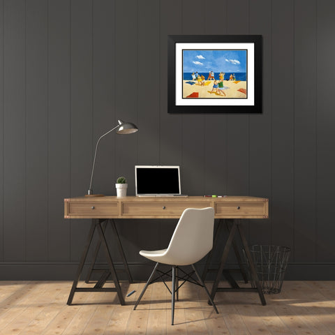 Tango Beach Black Modern Wood Framed Art Print with Double Matting by Paraskevas, Michael