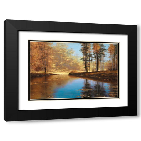 Autumn Creek Black Modern Wood Framed Art Print with Double Matting by Romanello, Diane