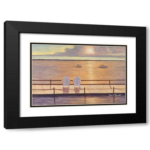 By the Bay Black Modern Wood Framed Art Print with Double Matting by Romanello, Diane
