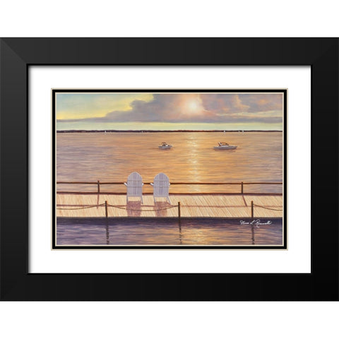 By the Bay Black Modern Wood Framed Art Print with Double Matting by Romanello, Diane
