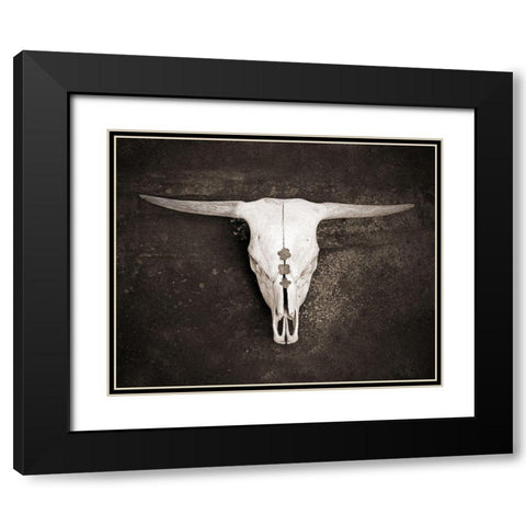 Sepia Cattle Skull Black Modern Wood Framed Art Print with Double Matting by Ryan, Brooke T.