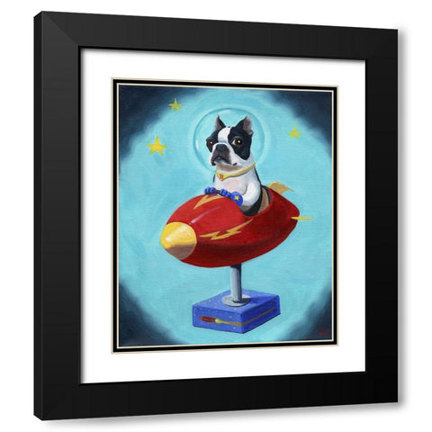 Boston Rocket Black Modern Wood Framed Art Print with Double Matting by Rubenacker, Brian