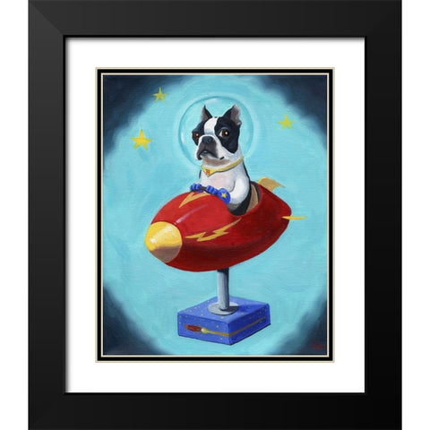 Boston Rocket Black Modern Wood Framed Art Print with Double Matting by Rubenacker, Brian