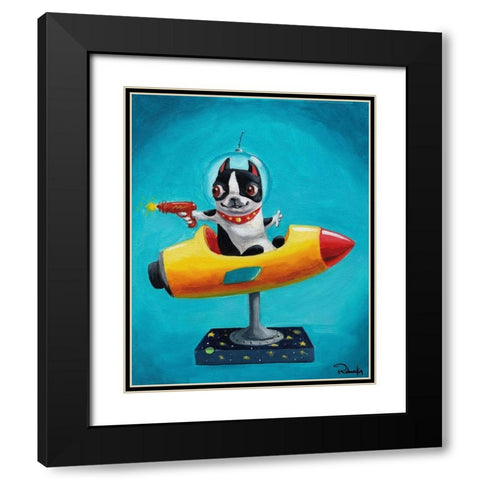 Rocket Blue Black Modern Wood Framed Art Print with Double Matting by Rubenacker, Brian