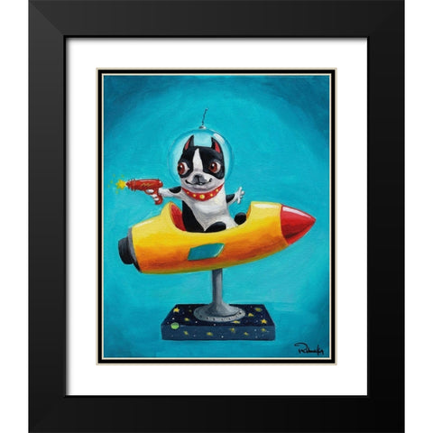 Rocket Blue Black Modern Wood Framed Art Print with Double Matting by Rubenacker, Brian