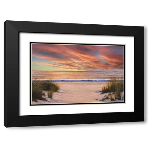 Beach Solitude Black Modern Wood Framed Art Print with Double Matting by Romanello, Diane