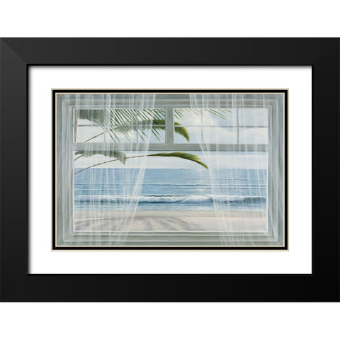 View of the Tropics Black Modern Wood Framed Art Print with Double Matting by Romanello, Diane