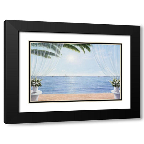 My Blue Heaven Black Modern Wood Framed Art Print with Double Matting by Romanello, Diane