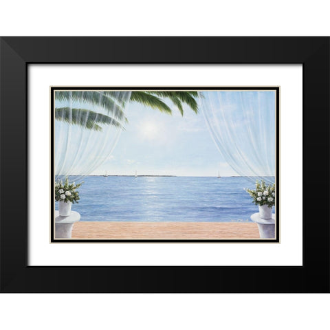 My Blue Heaven Black Modern Wood Framed Art Print with Double Matting by Romanello, Diane