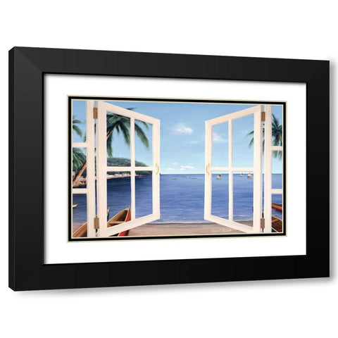 Day Dreams Window Black Modern Wood Framed Art Print with Double Matting by Romanello, Diane