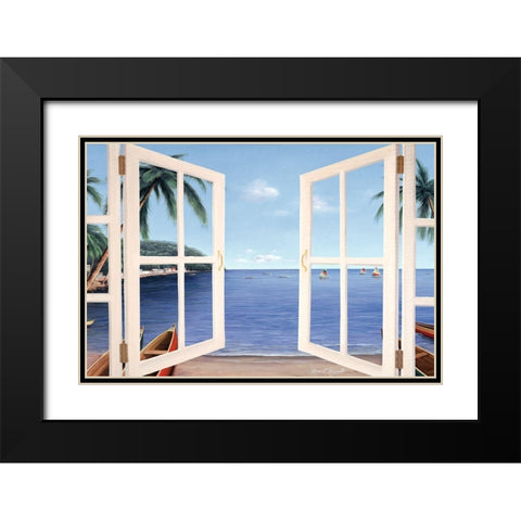 Day Dreams Window Black Modern Wood Framed Art Print with Double Matting by Romanello, Diane