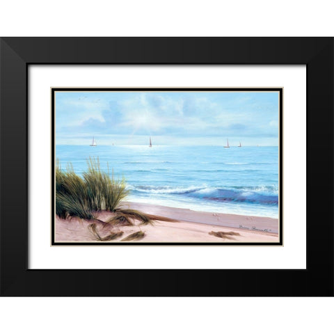 Sandpiper Beach Black Modern Wood Framed Art Print with Double Matting by Romanello, Diane