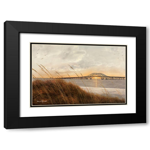 View of Captree Bridge Black Modern Wood Framed Art Print with Double Matting by Romanello, Diane