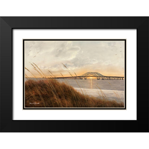 View of Captree Bridge Black Modern Wood Framed Art Print with Double Matting by Romanello, Diane