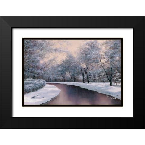 Winter Sunlight Black Modern Wood Framed Art Print with Double Matting by Romanello, Diane