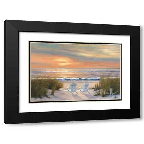 Paradise Sunset Black Modern Wood Framed Art Print with Double Matting by Romanello, Diane