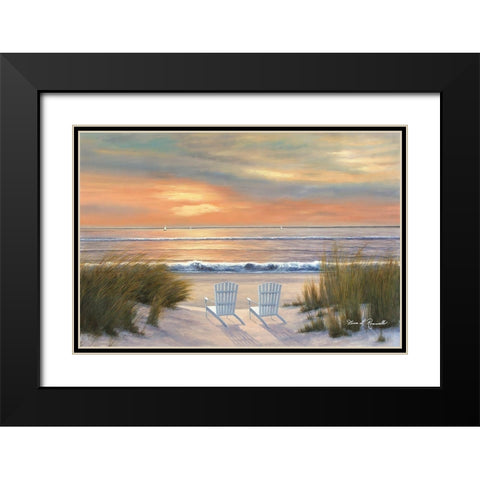 Paradise Sunset Black Modern Wood Framed Art Print with Double Matting by Romanello, Diane