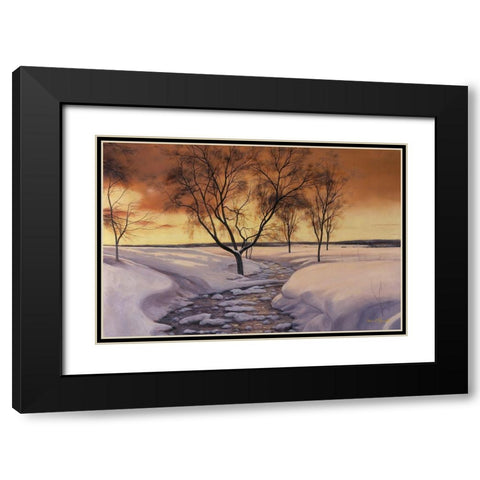Amber Ice Black Modern Wood Framed Art Print with Double Matting by Romanello, Diane