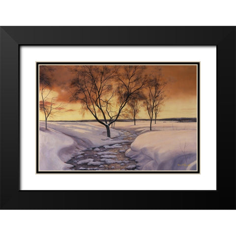 Amber Ice Black Modern Wood Framed Art Print with Double Matting by Romanello, Diane