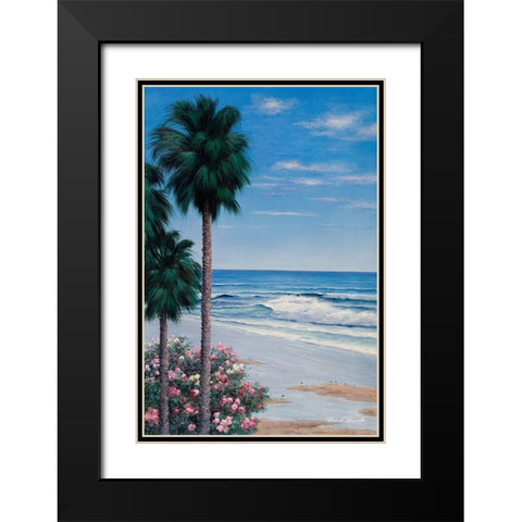 Calm Tropics Black Modern Wood Framed Art Print with Double Matting by Romanello, Diane