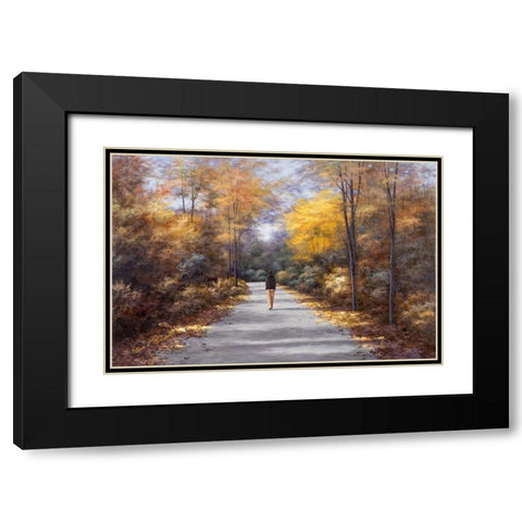 Quiet Walk Black Modern Wood Framed Art Print with Double Matting by Romanello, Diane