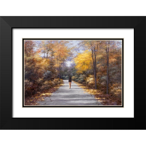 Quiet Walk Black Modern Wood Framed Art Print with Double Matting by Romanello, Diane