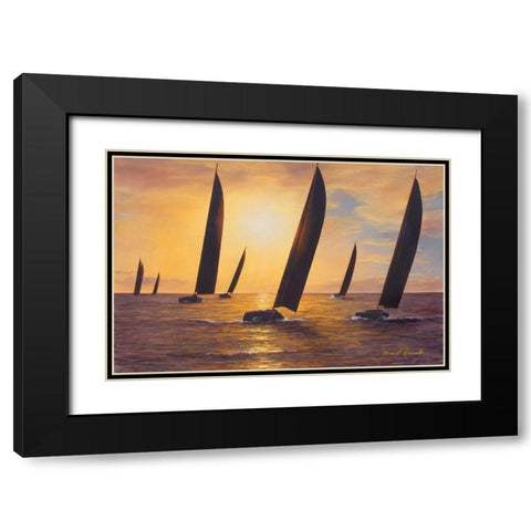 Into the Sunset Black Modern Wood Framed Art Print with Double Matting by Romanello, Diane