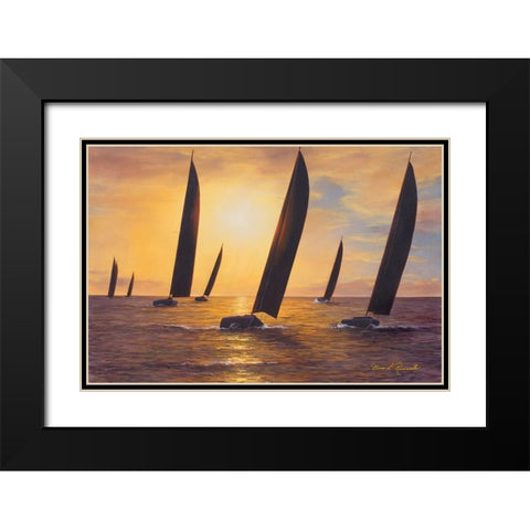 Into the Sunset Black Modern Wood Framed Art Print with Double Matting by Romanello, Diane