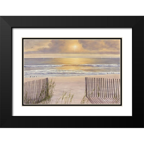 Beach Light Black Modern Wood Framed Art Print with Double Matting by Romanello, Diane