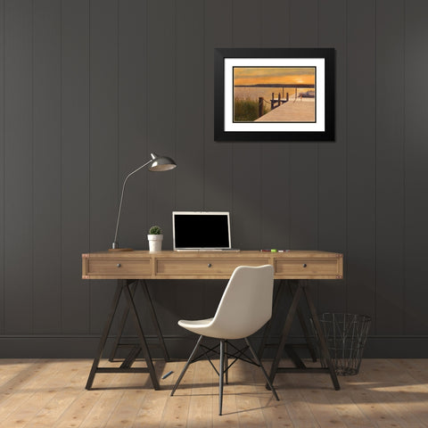 Waterways Black Modern Wood Framed Art Print with Double Matting by Romanello, Diane