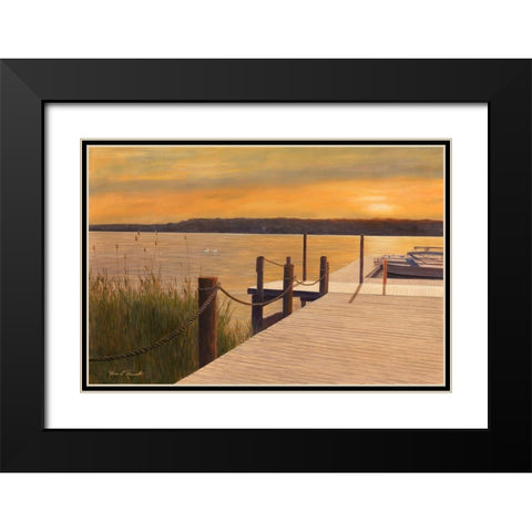 Waterways Black Modern Wood Framed Art Print with Double Matting by Romanello, Diane