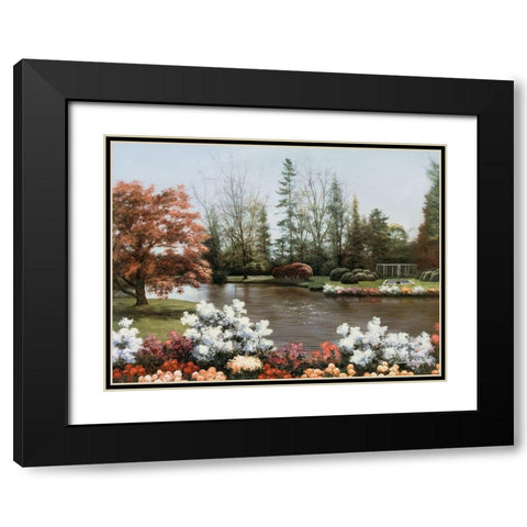 Lakeside View Black Modern Wood Framed Art Print with Double Matting by Romanello, Diane