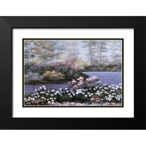 Still Waters Black Modern Wood Framed Art Print with Double Matting by Romanello, Diane