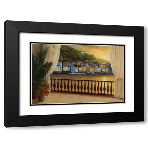 Italian View Black Modern Wood Framed Art Print with Double Matting by Romanello, Diane