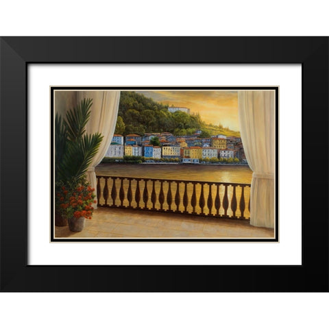 Italian View Black Modern Wood Framed Art Print with Double Matting by Romanello, Diane