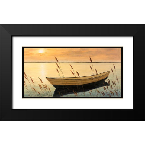 Trading Places Black Modern Wood Framed Art Print with Double Matting by Romanello, Diane