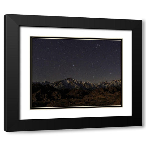 Mount Whitney Moon and Stars Black Modern Wood Framed Art Print with Double Matting by Severn, Shawn/Corinne