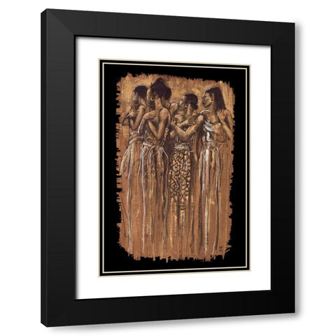 Sisters in Spirit Black Modern Wood Framed Art Print with Double Matting by Stewart, Monica