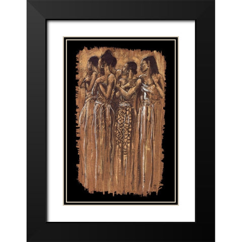 Sisters in Spirit Black Modern Wood Framed Art Print with Double Matting by Stewart, Monica