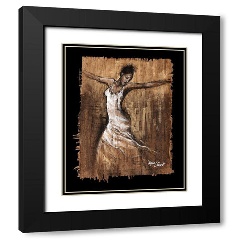 Graceful Motion I Black Modern Wood Framed Art Print with Double Matting by Stewart, Monica