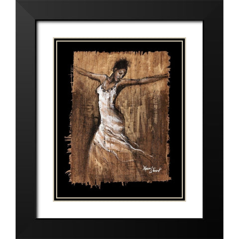 Graceful Motion I Black Modern Wood Framed Art Print with Double Matting by Stewart, Monica