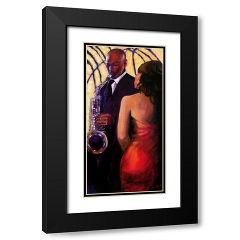 Sax Seduction Black Modern Wood Framed Art Print with Double Matting by Stewart, Monica