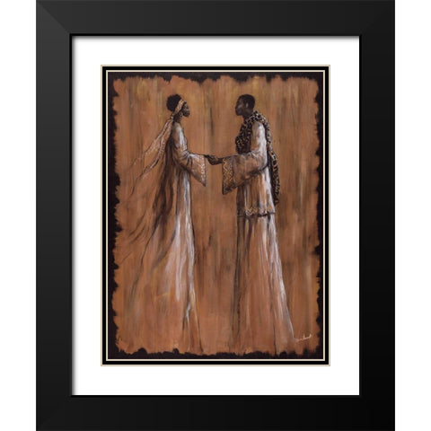 Promise Black Modern Wood Framed Art Print with Double Matting by Stewart, Monica