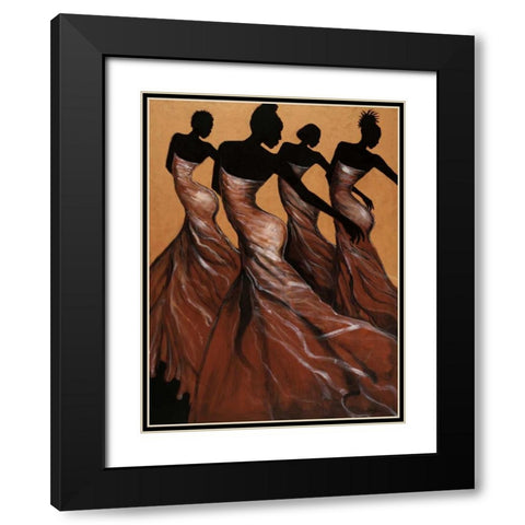 Flow Black Modern Wood Framed Art Print with Double Matting by Stewart, Monica