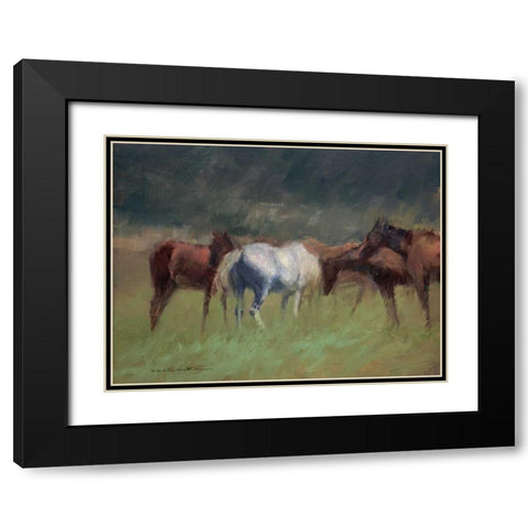 Southern Horses Black Modern Wood Framed Art Print with Double Matting by Tonov, Valtcho