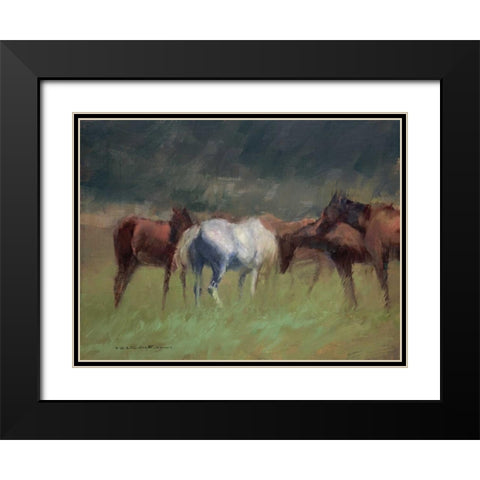 Southern Horses Black Modern Wood Framed Art Print with Double Matting by Tonov, Valtcho