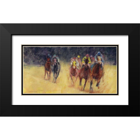 Derby 2016 Black Modern Wood Framed Art Print with Double Matting by Tonov, Valtcho