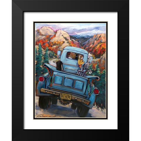 Be Here Now Black Modern Wood Framed Art Print with Double Matting by Townsend, CR